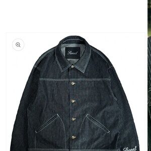 Sweet Hat Co. Men's Black Striped Shirt Jacket